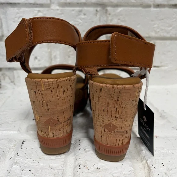 Sperry Tan and Cream Wedge Sandals - Picture 4 of 6